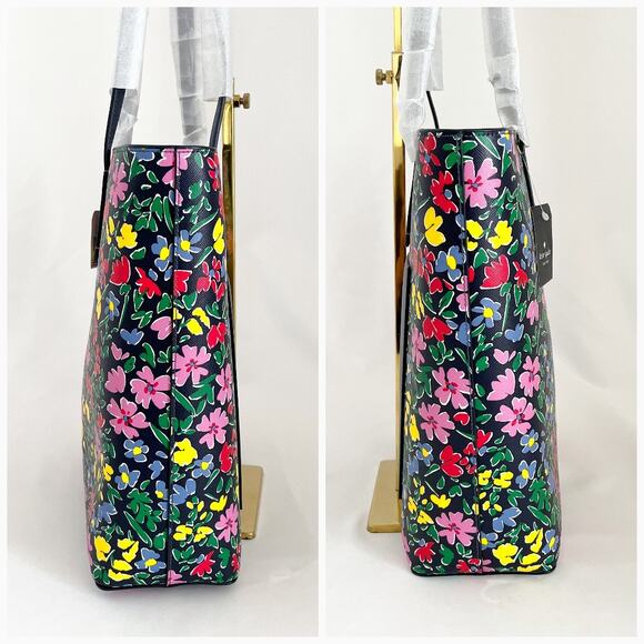 KATE SPADE Daily Tote Large Floral Blue NWT - Picture 4 of 11